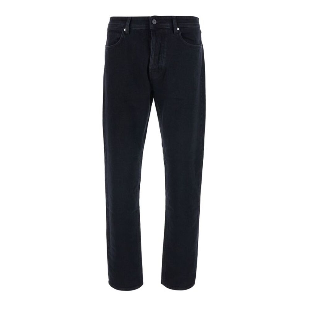 Stone Island Men Black Slim Jeans With Logo Patch On The Back In Denim For Men